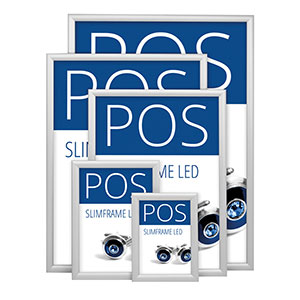 Illuminated poster display, standard size options